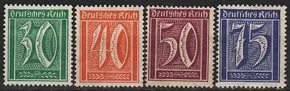фото, 1922 - Німеччина - Стандарт - Цифри Mi.181-85 _Wz.2 *