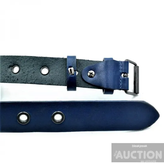 Жіночий шкіряний ремінь темно-синій З аукціону