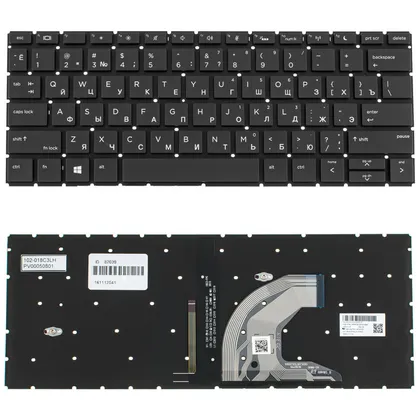 фото, Клавіатура для ноутбука HP (ProBook: 430 G6, 430 G7) rus, black, без кадру, підсвічування клавіш