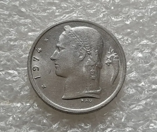 (5622) 1 франк 1974 Бельгія (Бельгия) легенда голландською 'BELGIË' Ціна