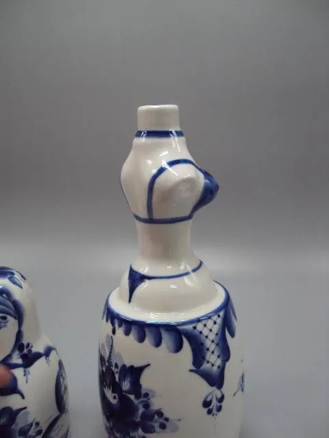 Штоф авторский фарфор Гжель матрешка автор Кулинков А. высота 25 см №13697 Недорого