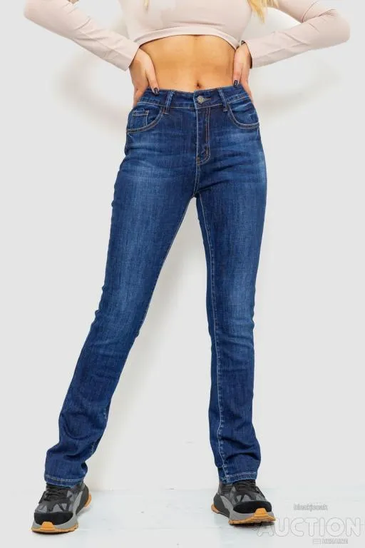 Джинсы женские с потертостями, цвет синий, 214R1416 Ціна