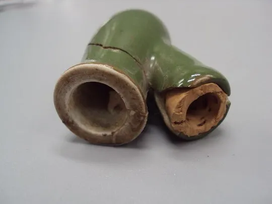 Двойник часть курительной трубки, в который вставляется чаша и чубук керамика 6 см №13530 Продаж