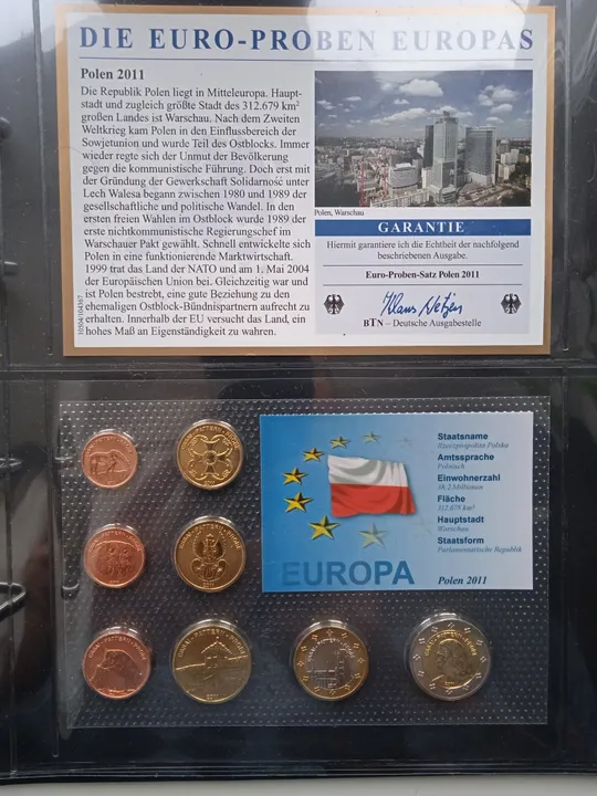 Польща. Річний набір монет Євромонет(Європроба) З аукціону