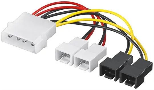 Кабель живлення внутрішній MoleX-FanPower 3p M/M Goobay(75.09.3632) x4 (2x5V+2x12V) 0.15m D=8x2.0mm Ціна