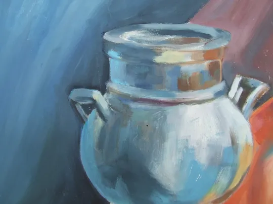 Купити Закарпатская школа.  Глебан А   натюрморт кухонный раз.70 х 60 см. к.м. 2000 гг. Ужгород