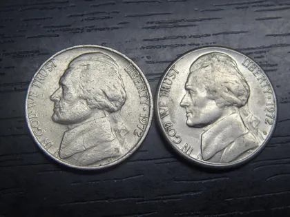 фото, 5 центів 1972 США (два різновиди)