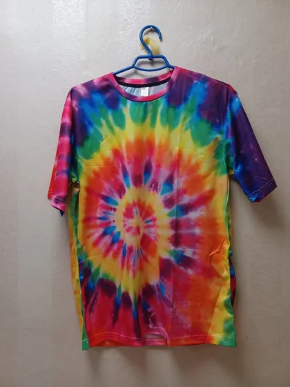 фото, Чоловіча футболка з коротким рукавом та принтом тай-дай  (ящик 27)