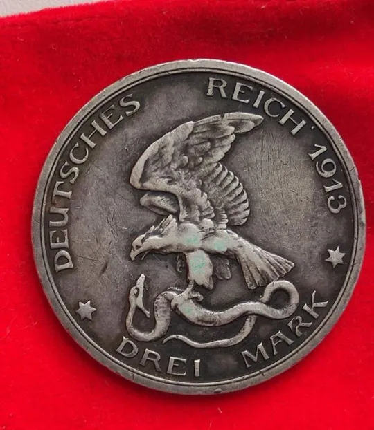 3 марки 1913 года юбилейная серебряная монета Германия кайзер Вильгельм Второй 16.6 грамм vk288 Ціна
