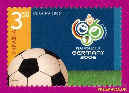 фото, ** УКРАИНА 2006 N730 марка Чемпионат по футболу в Германии Мяч