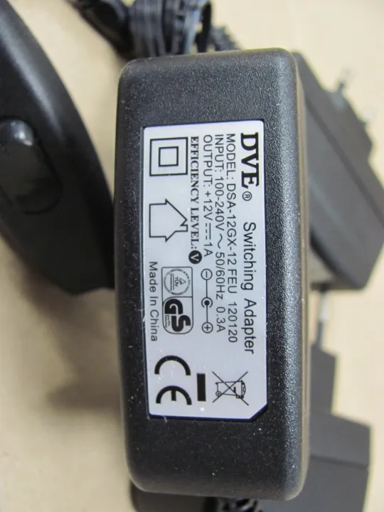 адаптер живлення DVE DSA-12GX-12 12V 1A 2.1x5.5 mm оригінал ЦІКАВИТЬ ОПТ Продаж