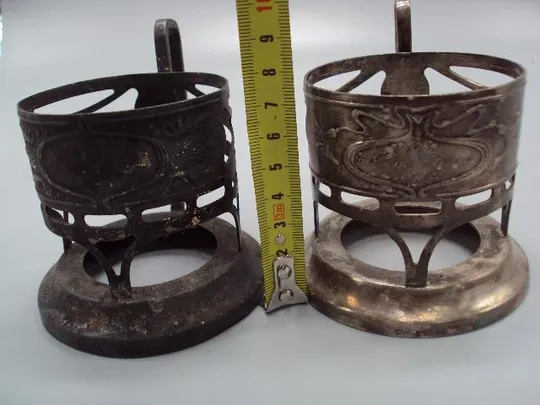 Подстаканники клеймо Киев мнц ссср подстаканник высота 7,6 см, диаметр 6,9 см лот 2 шт №10794 З аукціону