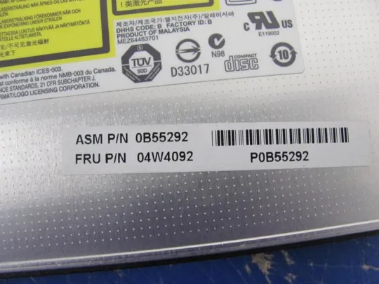 номер0214-39 DVD-привод,DVD привод,привіт Заглушка (панелі) CD/DVD для ноутбуків,  CD,DVD,Зчитувач дисків,Читалка  04W4092 GT50N для LENOVO ThinkPad E530 E535 E530C оригінал Інтернет-аукціон