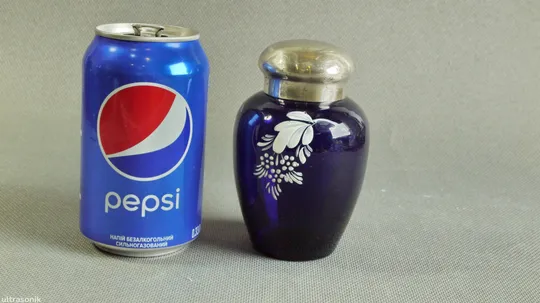 Купити Чайниця банка для чаю синя кобальтова радянське скло Вживане