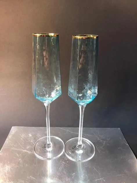 Бокал для шампанского OLens Бирюза GXF01A-B-gd 180 мл Де купити