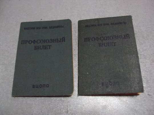 документ профсоюзный билет лот 2 шт №1691 Ціна
