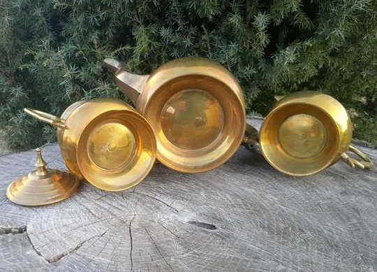 Латунний чайно-кавовий сервіз, посріблення, 1950-ті Де купити