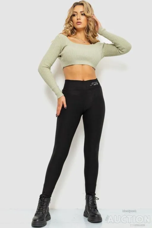 Купити Лосины на флисе, цвет черный, 131R152760