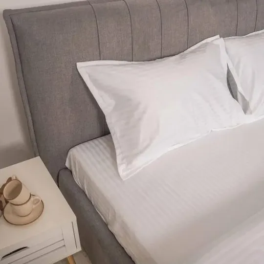 Постельное белье полуторное Tiare Сатин Stripe White-1.5 210х143 см белое Де купити