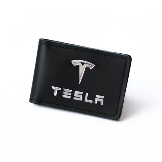 Обкладинка для автодокументів &#039;&#039;TESLA&#039;&#039; чорна з сріблом Ціна