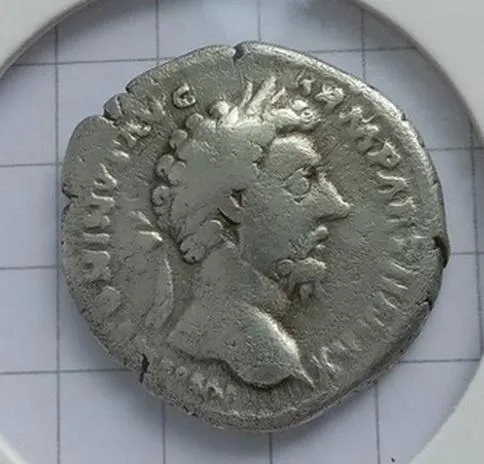 монета серебро император Марк Аврелий ,Древний римский денарий Победа в Парфии, TV826 Ціна