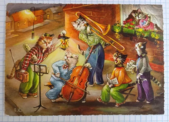 Поштова картка Веселі Котики 1970-ті Зах. Німеччина eK01 Ціна