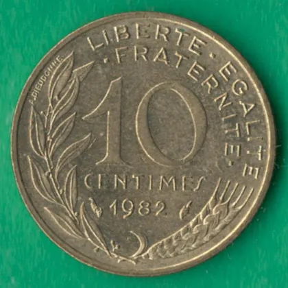 фото, 10 сантимів 1982 року Франція [М]