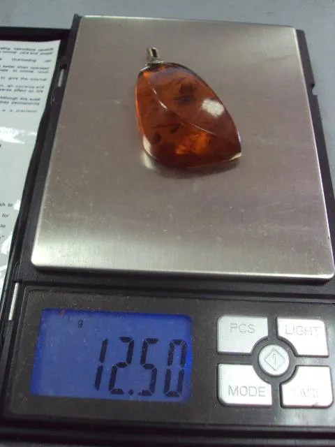 кулон подвеска янтарь серебро 875 проба ссср вес 12,5 г позолота Інтернет-аукціон