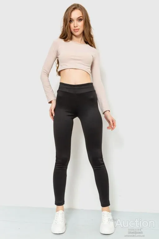 Купити Лосины ткань микродайвинг, цвет черный, 102R5158-1