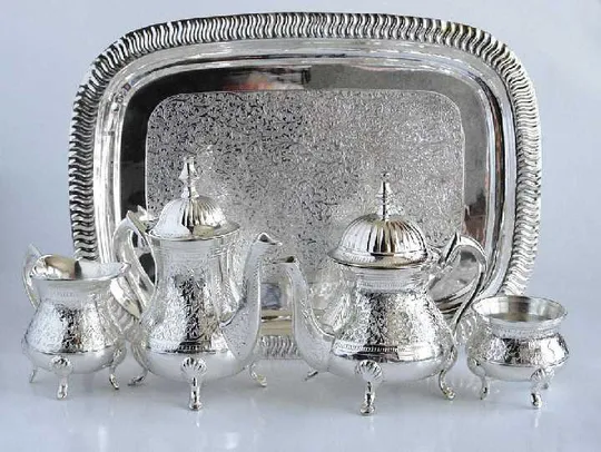 Чайно-кавовий сервіз, Alpacca, посріблення З аукціону