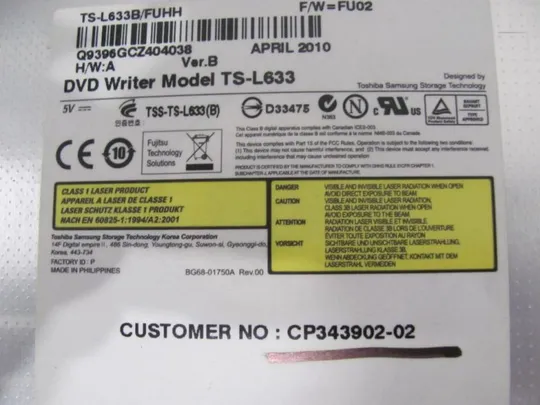 №261-1 DVD-привод CP343902-02 CP557624-01 для FUJITSU T900 AH530 A530 оригінал З аукціону