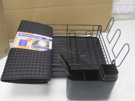 Стійка для посуду LINFELDT® Black 42,5 x 31,5 x 14,5 см металева на 10 тарілок 20+ столових приборів (12) Продаж