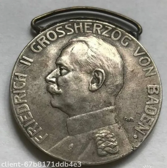 Великое герцогство Баден." Серебряная" медаль за заслуги, Фридрих II, Сталь.ОЧЕНЬ редкая.RRRRRRR. Ціна