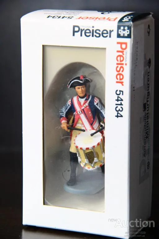 американец пруссак БАРАБАНЩИК PREISER ELASTOLIN 70мм ФРГ №54134 Ціна