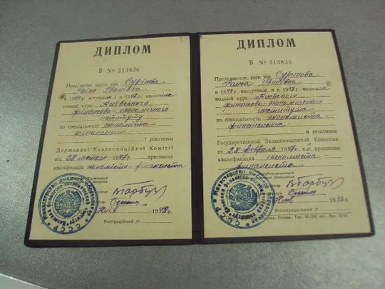 диплом киевский финансово-экономический институт 1948 №14406м Продаж