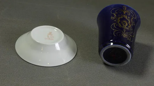 Чашка с блюдцем советский фарфор БУ горнятко Бронниця с блюдцем Добруш Білорусь З аукціону