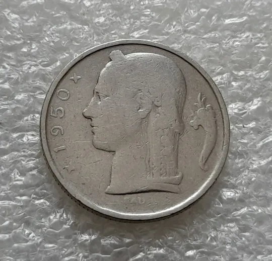 (5665) 5 франків 1950 Бельгія (5 франков Бельгия) легенда голландською 'BELGIË' Ціна