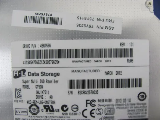 №265-3 DVD привід 45N7566 для LENOVO T420 T520 T530 T430 T510 оригінал Продаж