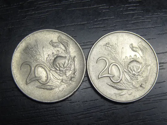 Купити 20 центів 1965 Південна Африка (два різновиди)