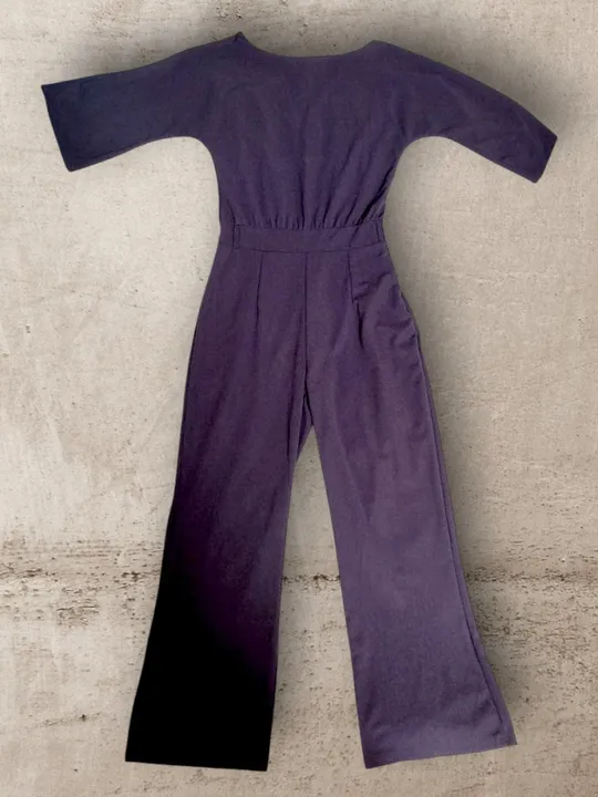 Темно-синій комбінезон із блискавкою та гудзиком, легкий, злегка еластичний, кльош Ціна