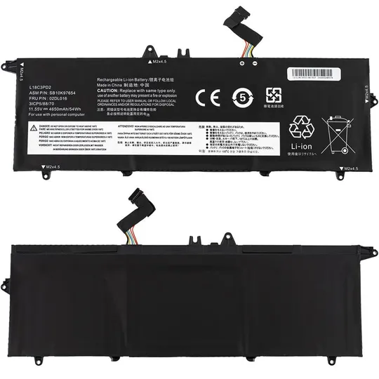 Батарея для ноутбука LENOVO L18L3PD1 (ThinkPad T490s, T495s) 11.55V 4650mAh Black Ціна