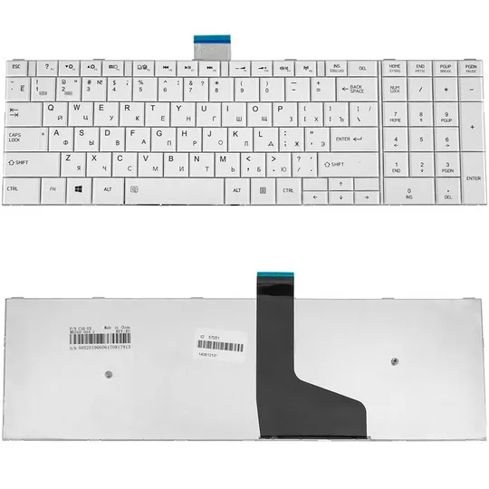 Купити Клавіатура для ноутбука Toshiba (Satellite: C50, C50D, C55, C55D) rus, white