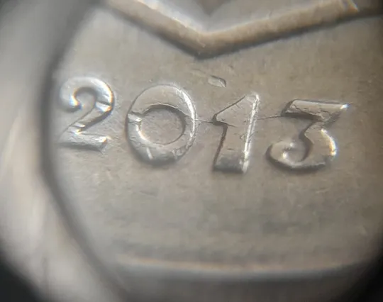 Купити (7886) 25 копійок 2013 1ЕБм розколи на аверсі та реверсі (25 копеек 2013 1ЕБм) 1ЕБд