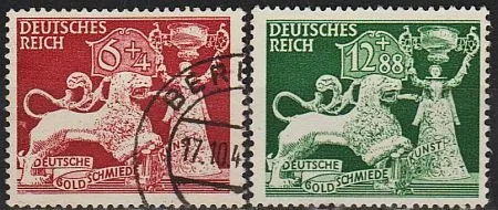 1942 - Рейх - Ювелірне мистецтво Mi.816-17 _5.0 € _ гаш Ціна