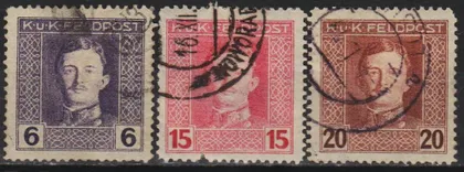 фото, 1917 - Австрія - Кайзер Карл І - Польова пошта Мі.57-61 _гаш