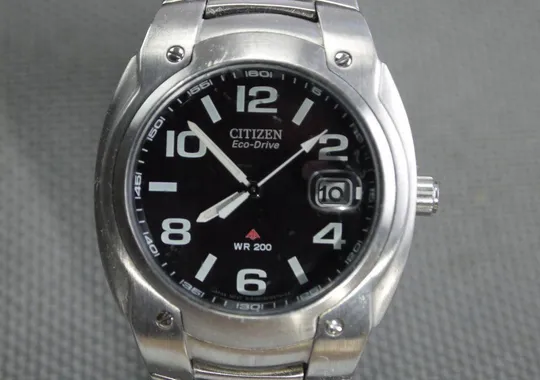 DIVER CITIZEN Eco-Drive 200м. дата литая нержавейка черный циферблат model:F110-s009080 Інтернет-аукціон