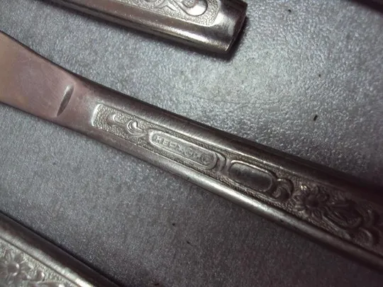 Набор столовые приборы ножи узор цветы цветочки нержавейка новые нож лот 10 шт №11695 Де купити