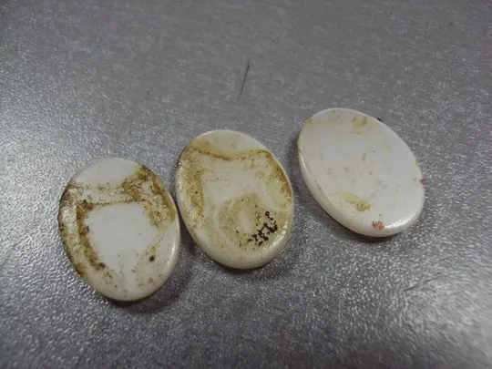 Камень перламутр овальный для ювелирных изделий вес 4,61 г размер 4,5 х 24 х 18 мм лот 3 шт №13286 Характеристики