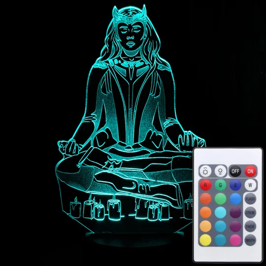 Акриловий світильник-нічник з пультом 16 кольорів Багряна Відьма tty-n001680 Ціна