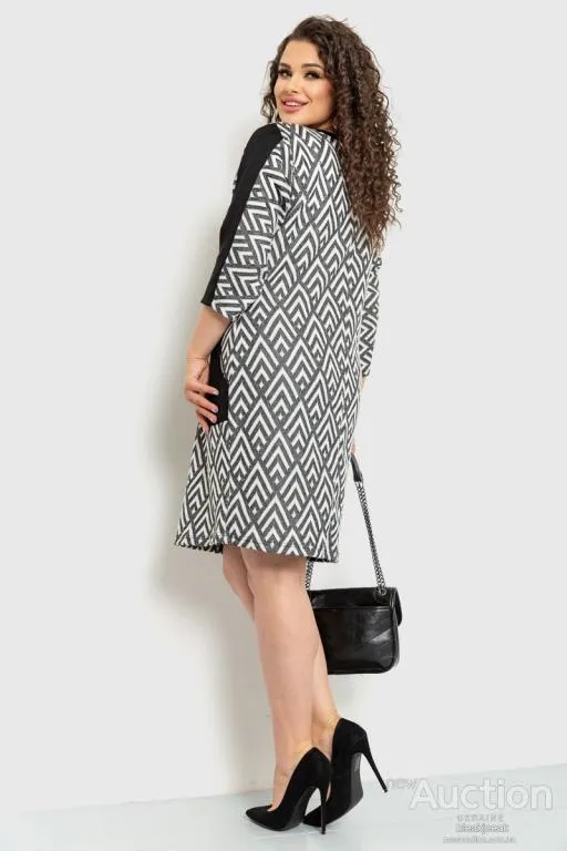 Платье классическое, цвет черно-белый, 183R701 Продаж